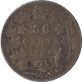 1872 SILVER FIFTY CENTS CANADA - SILVER WORLD COINS - Cambridgeshire Coins