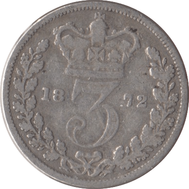 1872 SILVER THREEPENCE ( NF ) - Threepence - Cambridgeshire Coins