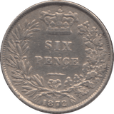 1872 SIXPENCE ( GVF ) DIE 52 - Sixpence - Cambridgeshire Coins