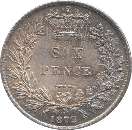 1872 SIXPENCE ( UNC ) - Sixpence - Cambridgeshire Coins