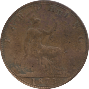 1873 FARTHING 2 ( FINE ) 82 - Farthing - Cambridgeshire Coins