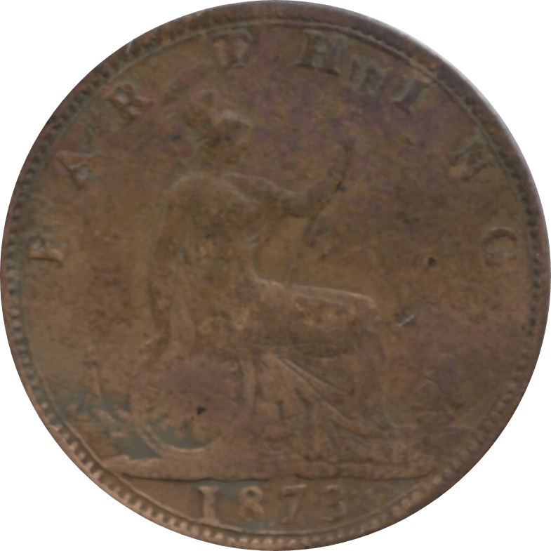1873 FARTHING 2 ( FINE ) 82 - Farthing - Cambridgeshire Coins