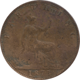 1873 FARTHING 2 ( FINE ) 82 - Farthing - Cambridgeshire Coins