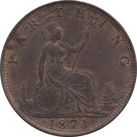1873 FARTHING ( UNC ) 1 - Farthing - Cambridgeshire Coins