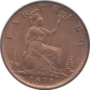 1873 FARTHING ( UNC ) 1 - Farthing - Cambridgeshire Coins