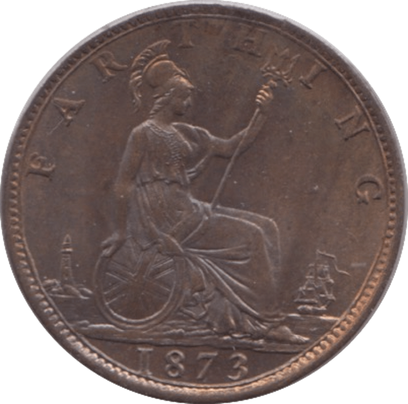 1873 FARTHING ( UNC ) 8 - Farthing - Cambridgeshire Coins
