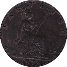 1873 FARTHING ( UNC ) - Farthing - Cambridgeshire Coins