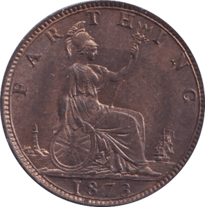 1873 FARTHING ( UNC ) - Farthing - Cambridgeshire Coins