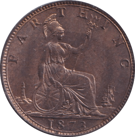 1873 FARTHING ( UNC ) - Farthing - Cambridgeshire Coins