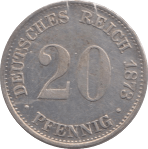 1873 GERMANY SILVER 20 PFENNIG - SILVER WORLD COINS - Cambridgeshire Coins