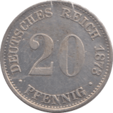 1873 GERMANY SILVER 20 PFENNIG - SILVER WORLD COINS - Cambridgeshire Coins