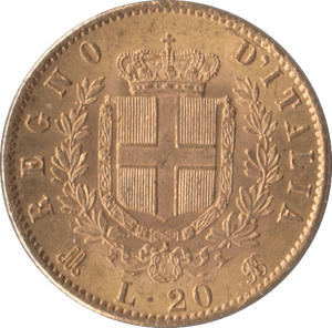 1873 GOLD 20 LIRA ITALY - Gold World Coins - Cambridgeshire Coins