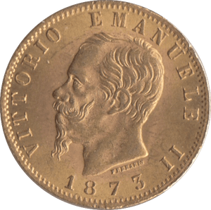 1873 GOLD 20 LIRA ITALY - Gold World Coins - Cambridgeshire Coins