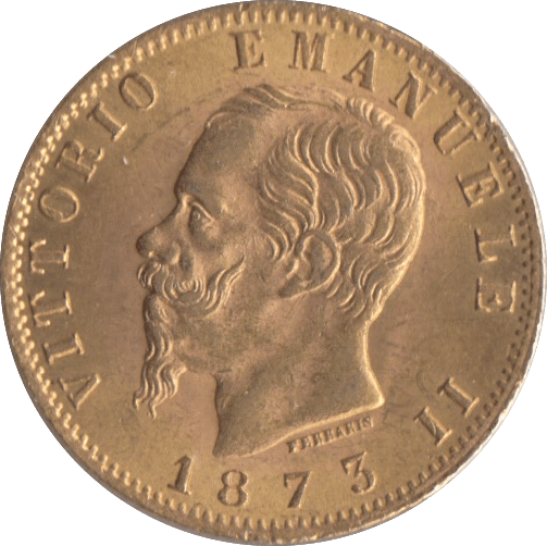 1873 GOLD 20 LIRA ITALY - Gold World Coins - Cambridgeshire Coins