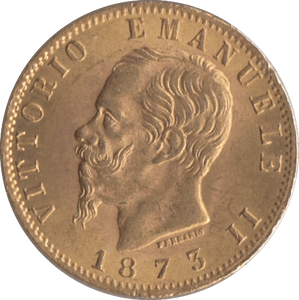 1873 GOLD 20 LIRA ITALY - Gold World Coins - Cambridgeshire Coins