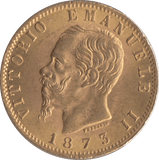 1873 GOLD 20 LIRA ITALY - Gold World Coins - Cambridgeshire Coins