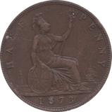 1873 HALFPENNY ( VF ) 5 - Halfpenny - Cambridgeshire Coins