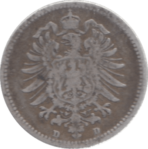 1873 SILVER 20 PFENNIG GERMANY - SILVER WORLD COINS - Cambridgeshire Coins