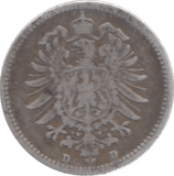 1873 SILVER 20 PFENNIG GERMANY - SILVER WORLD COINS - Cambridgeshire Coins