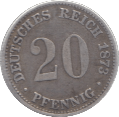 1873 SILVER 20 PFENNIG GERMANY - SILVER WORLD COINS - Cambridgeshire Coins