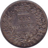 1873 SIXPENCE ( AUNC ) - Sixpence - Cambridgeshire Coins