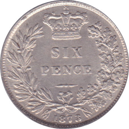 1873 SIXPENCE ( EF ) DIE 9 - Sixpence - Cambridgeshire Coins