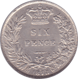 1873 SIXPENCE ( EF ) DIE 9 - Sixpence - Cambridgeshire Coins