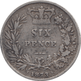 1873 SIXPENCE ( F) 7 - Sixpence - Cambridgeshire Coins