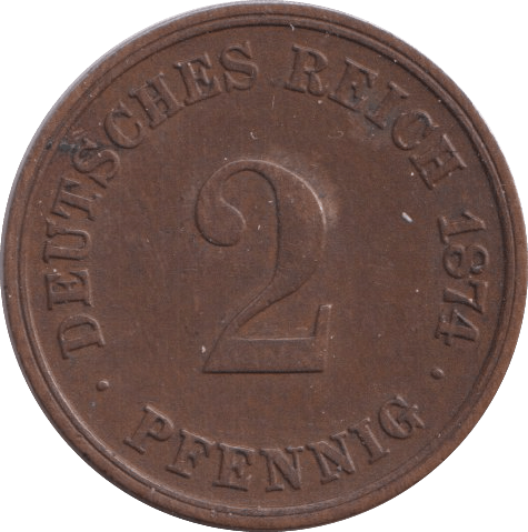 1874 2 PFENNIG GERMANY - WORLD COINS - Cambridgeshire Coins