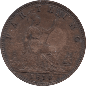 1874 FARTHING ( EF ) 1 - Farthing - Cambridgeshire Coins