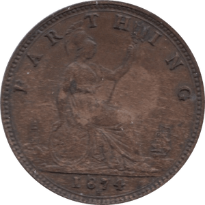 1874 FARTHING ( EF ) 1 - Farthing - Cambridgeshire Coins