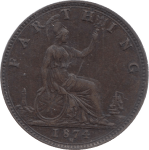 1874 FARTHING ( EF ) 23 - Farthing - Cambridgeshire Coins