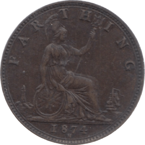 1874 FARTHING ( EF ) 23 - Farthing - Cambridgeshire Coins