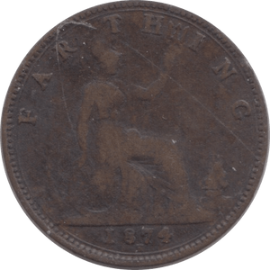 1874 FARTHING ( FAIR ) - Farthing - Cambridgeshire Coins