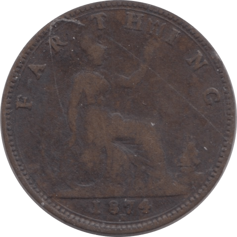 1874 FARTHING ( FAIR ) - Farthing - Cambridgeshire Coins