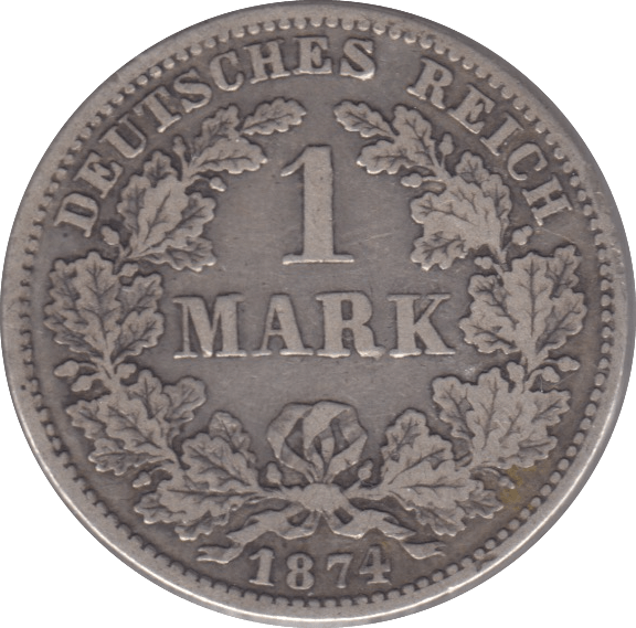 1874 GERMANY SILVER 1 MARK - SILVER WORLD COINS - Cambridgeshire Coins
