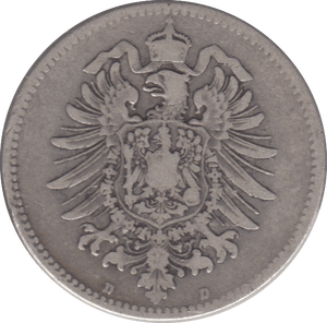 1874 GERMANY SILVER 1 MARK - SILVER WORLD COINS - Cambridgeshire Coins