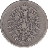 1874 GERMANY SILVER 1 MARK - SILVER WORLD COINS - Cambridgeshire Coins