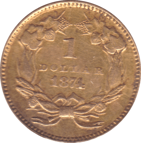 1874 GOLD ONE DOLLAR USA - Gold World Coins - Cambridgeshire Coins