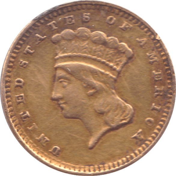 1874 GOLD ONE DOLLAR USA - Gold World Coins - Cambridgeshire Coins