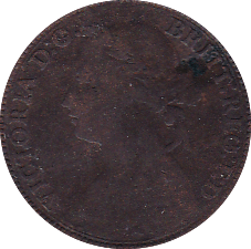 1874 H FARTHING ( FAIR ) GS OVER SIDEWAYS G - Farthing - Cambridgeshire Coins