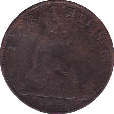 1874 H FARTHING ( FAIR ) GS OVER SIDEWAYS G - Farthing - Cambridgeshire Coins