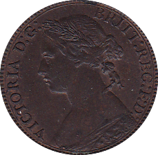 1874 H FARTHING ( UNC ) - Farthing - Cambridgeshire Coins