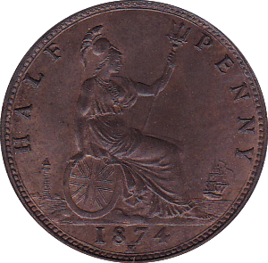 1874 H HALFPENNY ( BU ) - Halfpenny - Cambridgeshire Coins