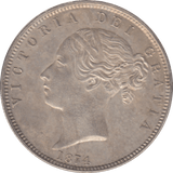 1874 HALFCROWN ( AUNC ) - Halfcrown - Cambridgeshire Coins