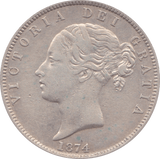 1874 HALFCROWN ( EF ) C - Halfcrown - Cambridgeshire Coins