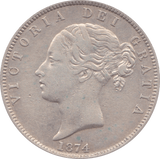 1874 HALFCROWN ( EF ) C - Halfcrown - Cambridgeshire Coins