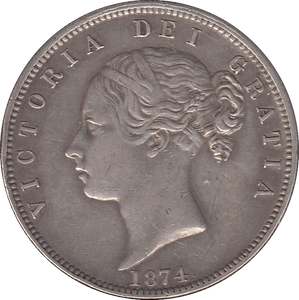 1874 HALFCROWN ( EF ) - Halfcrown - Cambridgeshire Coins