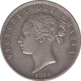 1874 HALFCROWN ( EF ) - Halfcrown - Cambridgeshire Coins