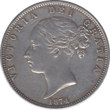 1874 HALFCROWN ( EF ) - Halfcrown - Cambridgeshire Coins